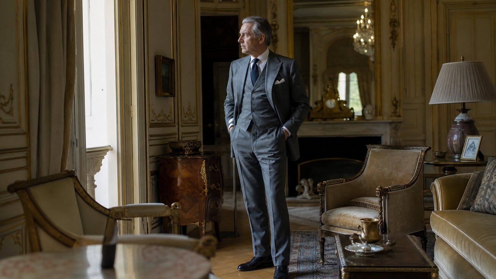 Costume en grande mesure sur un mannequin de tailleur dans un atelier